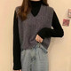 歐洛黛毛衣馬甲女寬松v領(lǐng)簡(jiǎn)約春秋新款馬夾坎肩顯瘦百搭針織背心上衣女 灰色 均碼 80-140斤