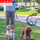 廬播防纏繞雙頭狗繩一拖二牽引繩可拆卸兩只狗多狗牽引遛狗繩泰迪金毛 雙頭牽引繩【黑色】