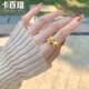 卡百瑞999足金蝴蝶結(jié)黃金戒指女款在逃公主麻花指環(huán)活口尾戒送女友禮物 可調(diào)節(jié)版活口戒約2.8-2.9g