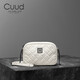 Cuud包包女包小眾設計相機包女牛皮單肩斜挎菱格鏈條包新年情人節禮物 米白色【送禮品袋】