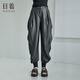 日著（rizhuo）原創(chuàng)設計品牌女裝2024夏新款小眾別致哈倫褲束腳牛仔薄款褲子 不聽黑 M