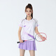 城市名義羽毛球服套裝球衣男女速干透氣短袖羽毛球訓練服排球運動(dòng)隊服定制 1820女款白色+3908紫裙褲 L