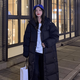 繪詩(shī)慧韓版棉服女2025新款中長(cháng)款棉襖學(xué)生棉衣冬裝外套冬季加厚面包服 長(cháng)款過(guò)膝棉服【黑色】加厚 M 【建議95-110斤】