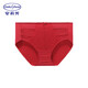 安莉芳專(zhuān)柜款蕾絲鏤空性感三角褲女士中腰包臀內褲 中國紅RED L 