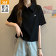 361°polo衫女t恤女短袖衣服運動服飾夏季冰絲速干足球跑步女士健身裝 超級黑 2XL（185）