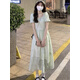 GOCHIEI連衣裙夏季女生裙子夏天衣服2025學(xué)生寬松收腰氣質(zhì)小 綠色 均碼