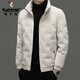 啄木鳥(niǎo)輕薄白鴨絨羽絨服男冬季新品立領(lǐng)男士商務(wù)休閑防寒保暖外套男上衣 卡其 2XL /185 【建議145-165斤】