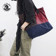 ANDSEEYOU品牌 通勤手提包 購物袋女士托特包 大容量輕便帆布包 休閑單肩包 紅藍拼色
