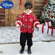 迪士尼（Disney）拜年服男童唐裝漢服兒童棉服加絨套裝周歲寶寶中國風(fēng)喜慶過(guò)年衣服 紅色【上衣+褲子】 90
