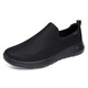 斯凱奇（Skechers）男鞋夏季2025新款網(wǎng)面透氣健步鞋一腳蹬穿脫軟底休閑鞋輕便老人鞋 全黑色 42