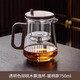千絲家 茶壺泡茶家用2024新款茶水分離辦公室泡茶杯玻璃泡茶壺茶具 月白胡桃木飄逸杯-握柄 750ml