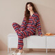 韓彩睡衣情侶秋冬純棉本命年蛇年圣誕新年家居服套裝 紅色（女） XXL