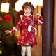 安妮優(yōu)兒漢服女童拜年服2025新款兒童過(guò)年服冬裝旗袍秋冬季新年衣服中國風(fēng) 紅色【送同款暖手寶】 160