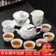 江南秋影高檔茶具套裝家用整套功夫中式羊脂玉白瓷玻璃蓋碗茶壺茶杯禮品 萬(wàn)里江山羊脂玉10頭+茶壺