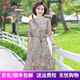 寫(xiě)卿年輕媽媽夏裝碎花連衣裙2024年新款過(guò)膝中老年50歲40氣質(zhì)雪紡裙子 草綠色 XL 【建議105-120斤】