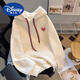 迪士尼（Disney）女童衛(wèi)衣春裝2024新款長(zhǎng)袖上衣連帽中大童衛(wèi)衣純棉秋冬季兒童衣服 杏色薄款 150cm