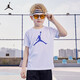 NIKE JORDAN 耐克AJ童裝男童DRI-FIT速干短袖T恤2025夏季兒童運動(dòng)上衣 白色/瑪麗娜藍【速干科技】 150 /72 【建議身高140-152cm】