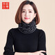南極故事純羊毛小圍脖女士秋冬款針織羊絨圍巾套頭保暖護(hù)頸椎脖套新年禮物 黑色