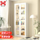 豫鑫輝書柜落地防塵儲(chǔ)物柜手辦展示柜白色輕奢玻璃門鋼制置物書架帶門
