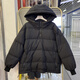 離境天輕薄羽絨服女套頭新款羽絨服女冬季短款套頭上衣糖果色防寒保暖 黑色 均碼 90-160斤