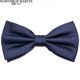 諾斯.馬丁高端真絲領(lǐng)結新郎伴郎男士蝴蝶結婚禮宴會(huì )純藍色 MDL1045