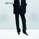 MO&Co.西褲解構設計感拼接雙腰高腰含綿羊毛精紡及地黑色摩安珂 黑色 L 170