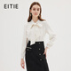 愛(ài)特愛(ài)（EITIE）時(shí)尚復古法式飄帶直筒顯瘦雪紡襯衫上衣秋冬新款女裝C2309202 極光白10 M 160