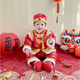 GOOFLORON一周歲男女寶寶生日抓周禮服滿月百天百日宴唐裝新年拜年百歲嬰兒 紅色龍紋（上衣褲子帽子） 90 /適合12-18個(gè)月