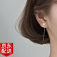 Warme Farben 森系小清新甜美四葉花耳線女氣質(zhì)精致鑲鉆韓版耳飾 銀色