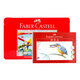 輝柏嘉（Faber-castell）水溶性彩鉛筆48色+16K細紋230g20頁繪畫本手畫筆套裝115949紅鐵盒裝美術(shù)寫生