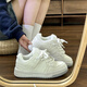 RXEX鞋子女春夏季2025厚底增高情侶小白鞋男女百搭學生運動休閑板鞋女 白色 37 (235mm)