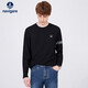 納維凱爾意大利小帆船男士長(cháng)袖圓領(lǐng)T恤抑菌保暖上衣1335003504 黑 XL/52 