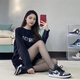 耐克（NIKE）Air Jordan 1 Low AJ1女款白粉莓果粉輕便舒適低幫休閑運動籃球鞋 DA5551-001黑銀 36.5