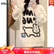 STARAITA聯(lián)名STA18歲高中生加絨厚毛衣女一體絨秋冬外穿套頭初中學(xué)生大童 白色 S 建議100斤內(nèi)