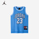 Jordan耐克AJ童裝男童籃球服背心 Nike23號兒童夏季透氣無袖T恤 苔蘚藍