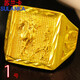 蘇蘭卡黃銅鍍金戒指男馬到功成方戒鍍沙金指環(huán)大開(kāi)口可調節戒指生日禮物 1號 馬到功成戒指