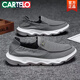 卡帝樂(lè )鱷魚(yú)（CARTELO）男鞋春夏季老北京布鞋軟底防滑透氣百搭單鞋帆布鞋男一腳蹬休閑鞋 灰色(2209)升級款 40