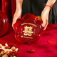 June bride結婚果盤(pán)紅色客廳紅色喜糖盤(pán)婚禮用訂婚干果盤(pán)婚禮喜婚慶用品大全