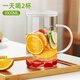 憶壺茶（YIHUTEA）玻璃杯吸管刻度量杯泡茶杯帶蓋大容量水杯子牛奶杯辦公室玻璃茶杯 帶蓋量杯 大號1000ml