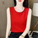 檬纖棉吊帶背心女士背心內穿打底衫無(wú)袖t恤內搭外穿大碼寬松潮 紅色 3XL 建議140-155斤