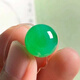 梵制緬甸翡翠冰種滿綠珠子綠圓珠單珠手鏈耳墜項(xiàng)鏈配飾冰散珠 6mm