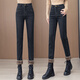 箐箐花加絨加厚小腳牛仔褲女秋冬2025年新款高腰顯瘦百搭彈力修身鉛筆褲 5829黑色（不加絨） 2XL /30(125-135斤)