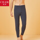 仕樂(lè )女士中厚抓絨含桑蠶絲保暖褲薄款加大碼秋褲單件修身 崧紫灰/男 L