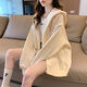 UZSC連帽外套女百搭外穿oversize春秋2025新款韓版學(xué)生開(kāi)衫衛(wèi)衣上衣潮 杏色 [品質(zhì)高檔款 不起球] M  [建議90-105]
