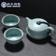蘇氏陶瓷 汝窯茶具套裝忠義茶壺開片可養(yǎng)金線一壺兩茶杯整套功夫茶具J0137