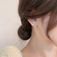 伊燦日韓水鉆花朵仿珍珠耳釘女輕奢小眾設計耳飾2025年新款高級感耳環(huán) 花朵珍珠耳釘