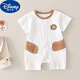 迪士尼（Disney）嬰兒衣服夏季0連體2夏裝3外出4外套裝5寶寶6男女7夏天8個(gè)月9哈衣 卡其色卡通獅子短袖連體衣 66碼(0-5個(gè)月) 建議身高50-60cm