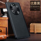 屏蓬 適用華為mate60pro手機殼真皮HUAWEI魅特60pro+鏡頭精孔全包防摔保護套商務(wù)后殼 mate60Pro/pro+【優(yōu)雅黑-五金護目】