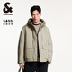 杰克·瓊斯（JACK&JONES）男裝FFUM系列春秋潮流略寬松抽繩連帽立領(lǐng)棉服外套男款224409033 鼠尾草色E02 M 175