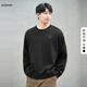 gxgjeans男裝衛衣2024年秋季休閑簡(jiǎn)約多色圓領(lǐng)套頭上衣 黑色 L (175)